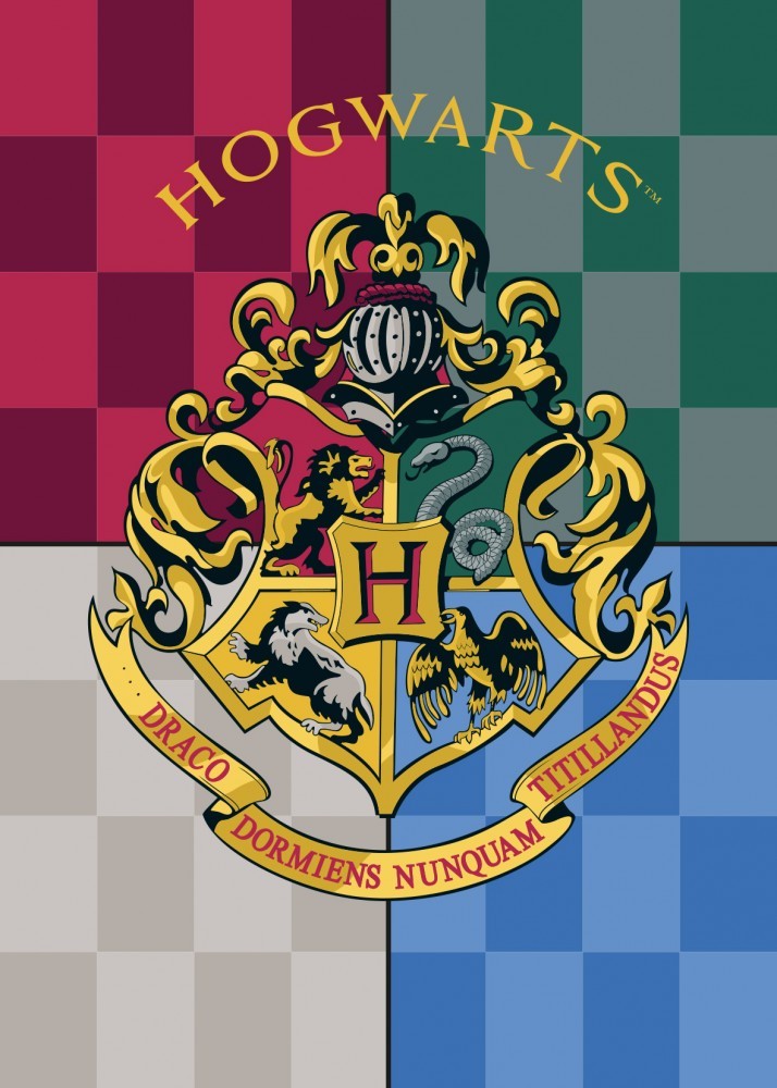 Harry Potter Hogwarts Coat of Arms Fleece Blanket 120 x 150 cm LARGE