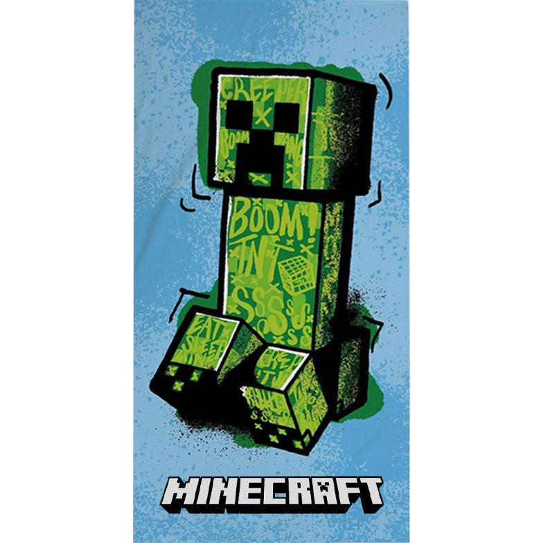 Minecraft Hostile Mob Creeper Bath Beach Pool Swim Towel 140 x 70 cm 100% COTTON