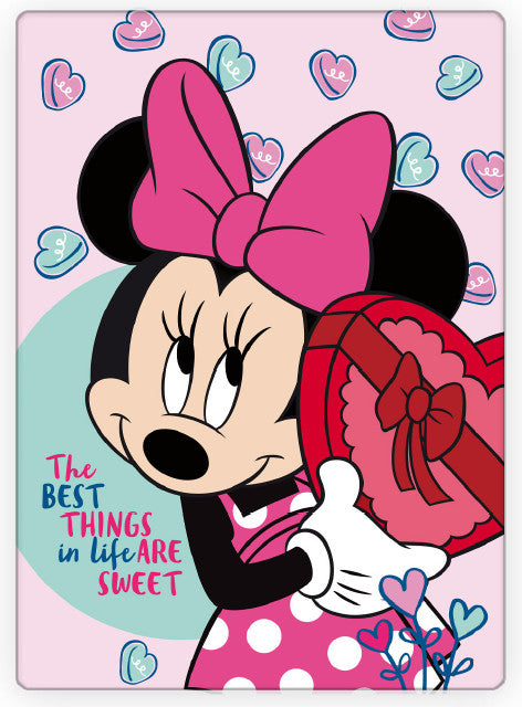 Disney Minnie Mouse Fleece Throw Blanket 100 x 140 cm Hearts