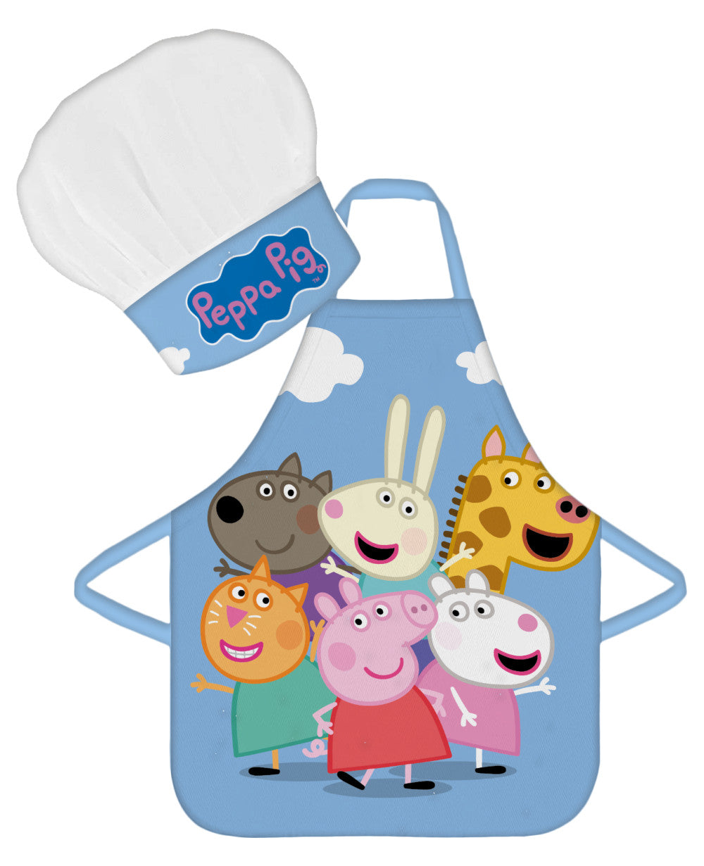 Peppa Pig Apron and Chef's Hat Set. Age 3-8 years Candy Cat, Suzy Sheep.