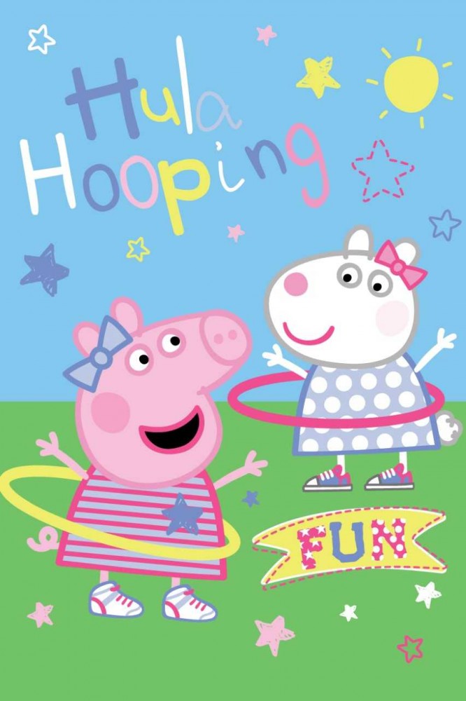 Peppa Pig Fleece Throw Blanket 100 x 150 cm Hula Hoop