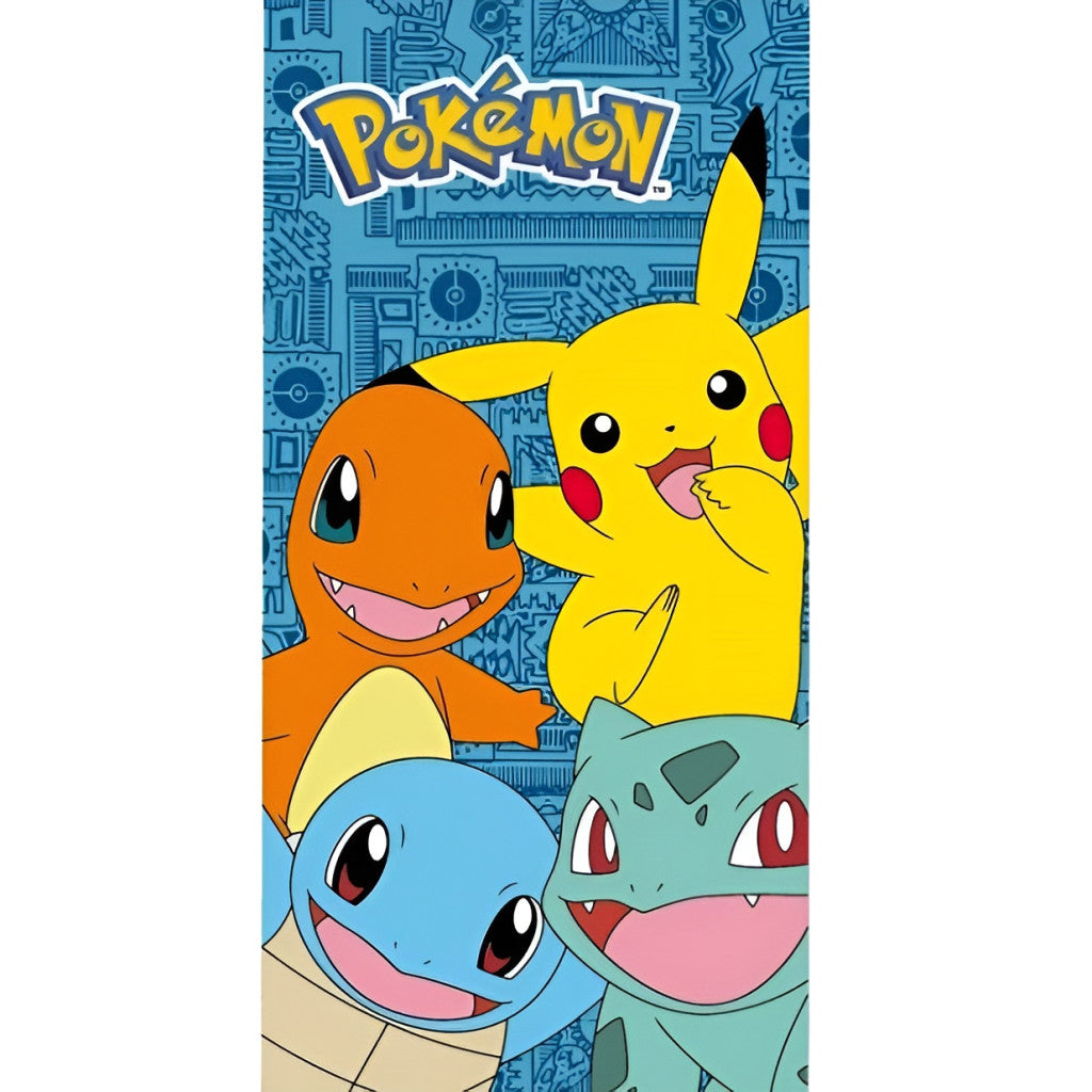 Pokemon Pikachu Bath Beach Towel - 140 x 70 cm 100% COTTON- Squirtle, Charmander