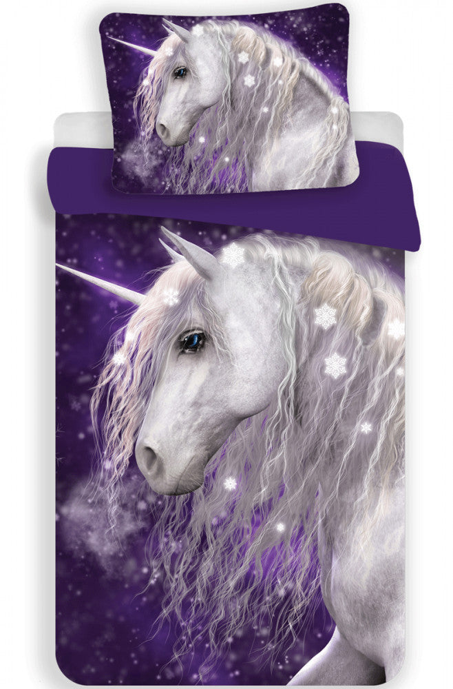 Unicorn Single Duvet Cover Set 140 x 200 cm 100% COTTON