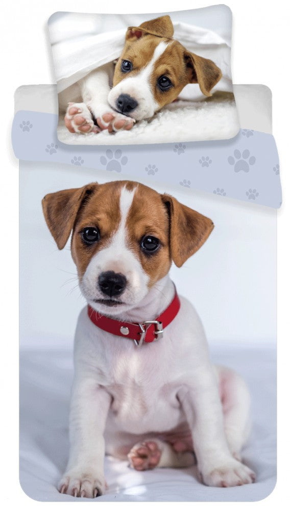 Jack Russell Terrier Puppy Single Duvet Cover Set 140 x 200 cm Dog 100% COTTON