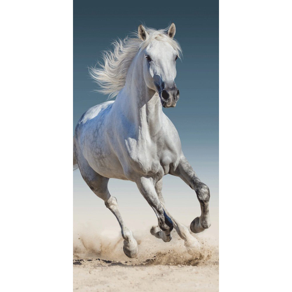 White Horse Running Beach Bath Towel 100% COTTON 140 x 70 cms Animal Print