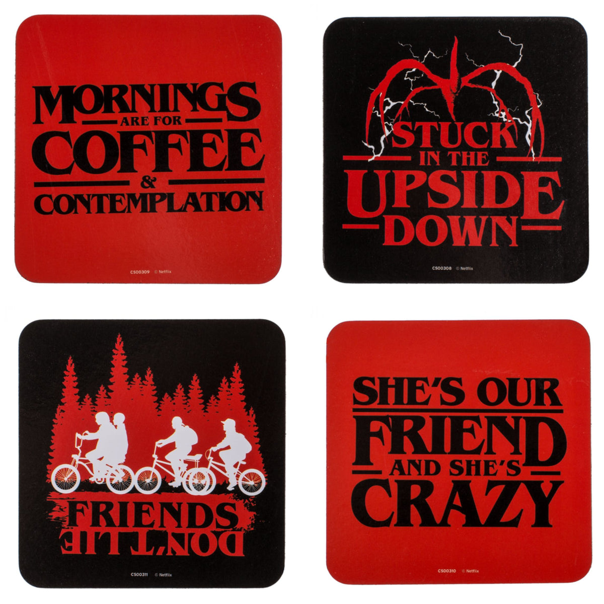 Stranger Things Drinks Coaster Set 10 x 10 cm each (Set of Four) – Bojest